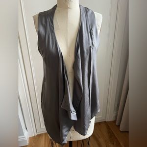 Helmut lang made in USA grey drapey asymmetrical vest. Size Small